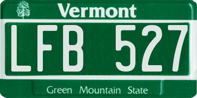 VT license plate LFB527