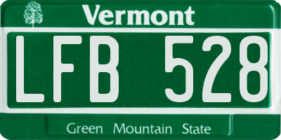 VT license plate LFB528