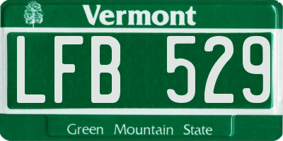 VT license plate LFB529