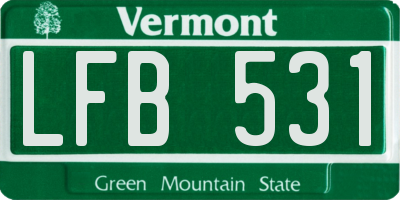 VT license plate LFB531