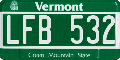 VT license plate LFB532