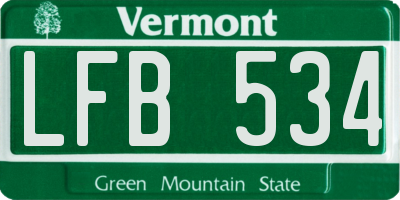 VT license plate LFB534