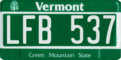 VT license plate LFB537