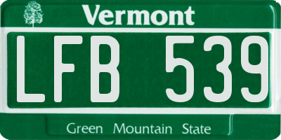 VT license plate LFB539