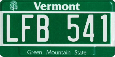 VT license plate LFB541