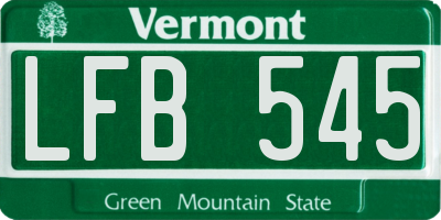 VT license plate LFB545