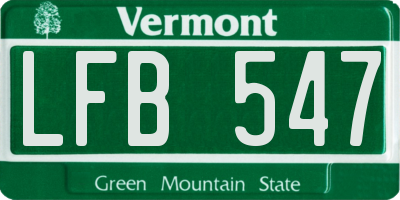 VT license plate LFB547