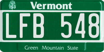 VT license plate LFB548