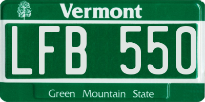 VT license plate LFB550
