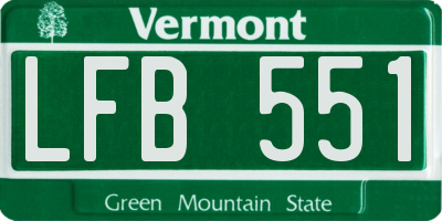 VT license plate LFB551