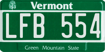 VT license plate LFB554