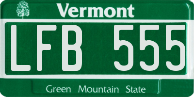 VT license plate LFB555