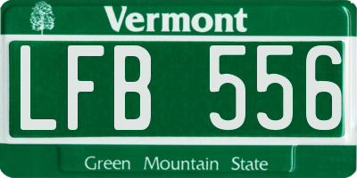 VT license plate LFB556