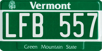 VT license plate LFB557