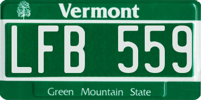 VT license plate LFB559
