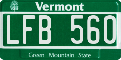 VT license plate LFB560