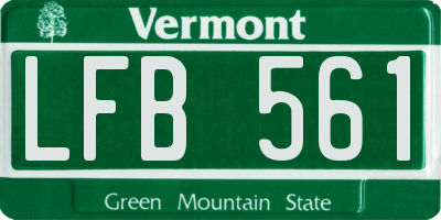 VT license plate LFB561