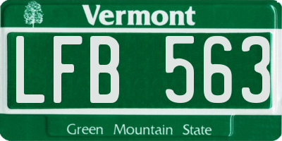 VT license plate LFB563