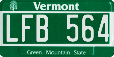 VT license plate LFB564
