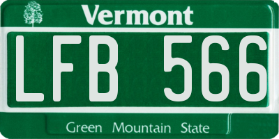 VT license plate LFB566