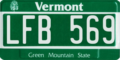 VT license plate LFB569