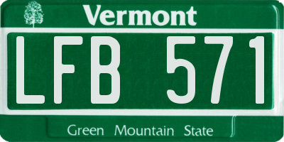 VT license plate LFB571