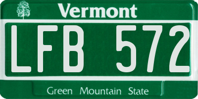 VT license plate LFB572