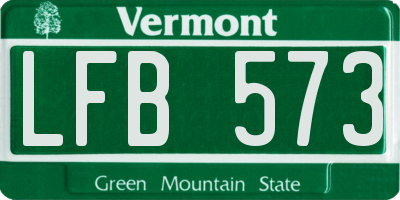 VT license plate LFB573