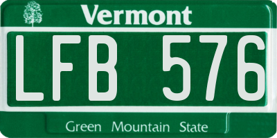 VT license plate LFB576