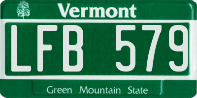 VT license plate LFB579
