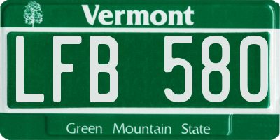 VT license plate LFB580