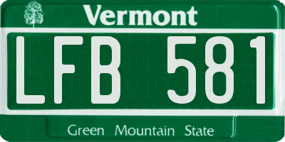 VT license plate LFB581
