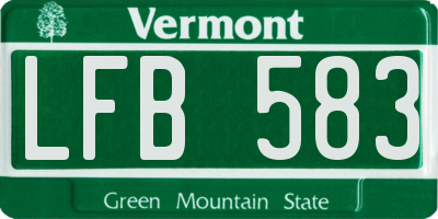 VT license plate LFB583
