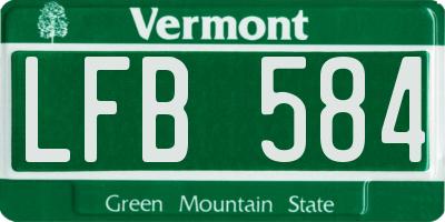 VT license plate LFB584