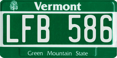VT license plate LFB586