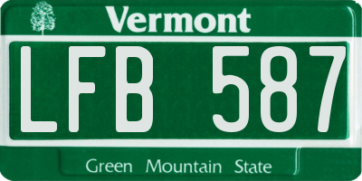 VT license plate LFB587