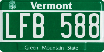 VT license plate LFB588