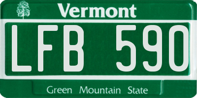 VT license plate LFB590