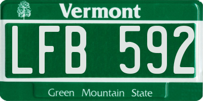 VT license plate LFB592