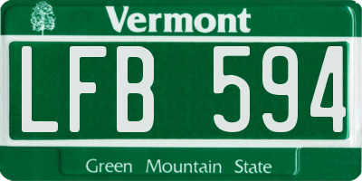 VT license plate LFB594