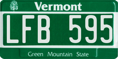 VT license plate LFB595