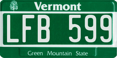 VT license plate LFB599