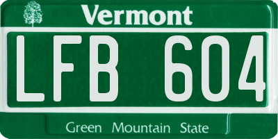 VT license plate LFB604