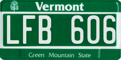 VT license plate LFB606