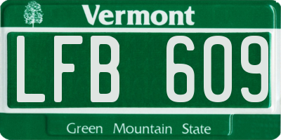 VT license plate LFB609