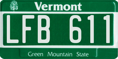 VT license plate LFB611