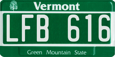 VT license plate LFB616