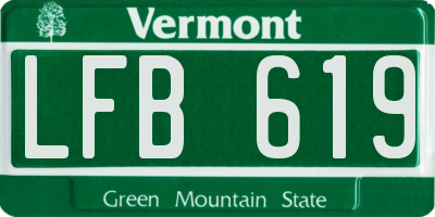VT license plate LFB619