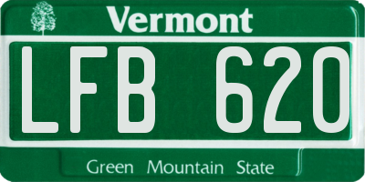 VT license plate LFB620