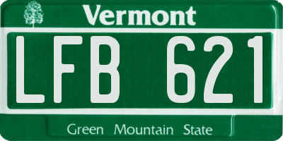 VT license plate LFB621